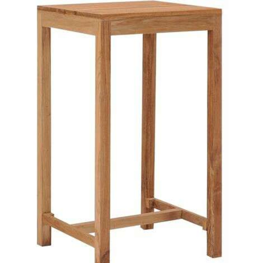 Table Haute Et Bar * | Grosses Soldes Table De Bar De Jardin 60X60X105 Cm Bois De Teck Solide Vidaxl