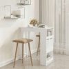 Table Haute Et Bar * | Sortie Supermarket Table De Bar Avec Rangement Blanc 102X50X103,5 Cm Agglomere