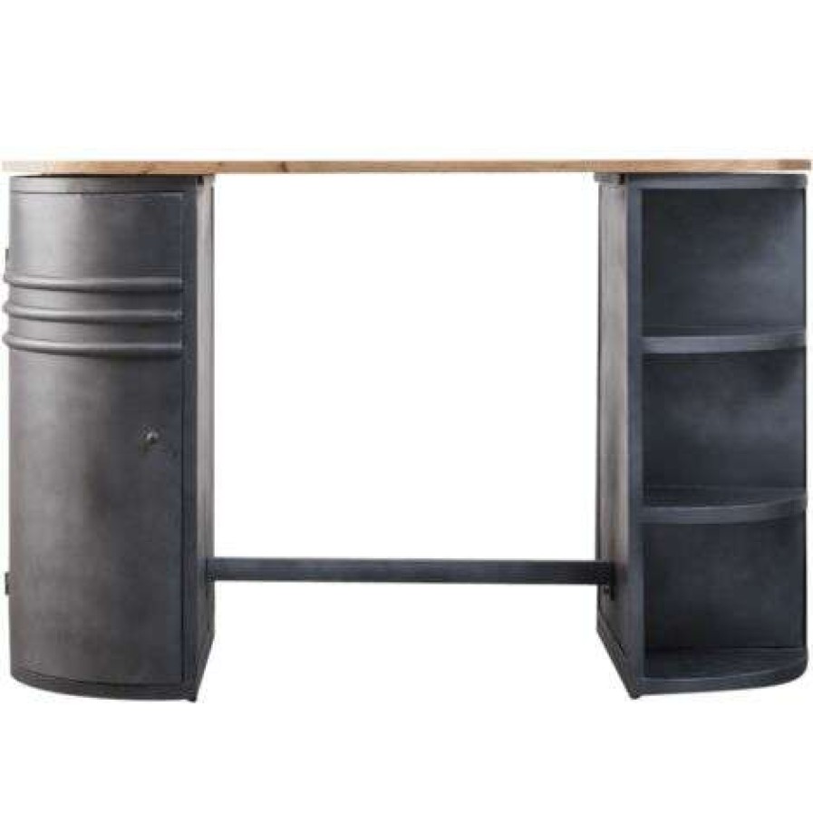 Table Haute Et Bar * | De Gros Made In Meubles Table Haute En Metal Locker Gris