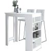 Table Haute Et Bar * | Le Moins Cher Akord Table De Bar Pour Le Tabouret Blanche 115 Cm Couleur Blanc Mat 115X50X103 Cm