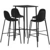 Table Haute Et Bar * | Promo Hommoo Ensemble De Bar 5 Pcs Tissu Noir Hdv22119