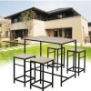 Table Haute Et Bar * | Budget Oobest Set De 1 Table + 4 Tabourets Ensemble Table De Bar Bistrot Mange-Debout Haute Cuisine