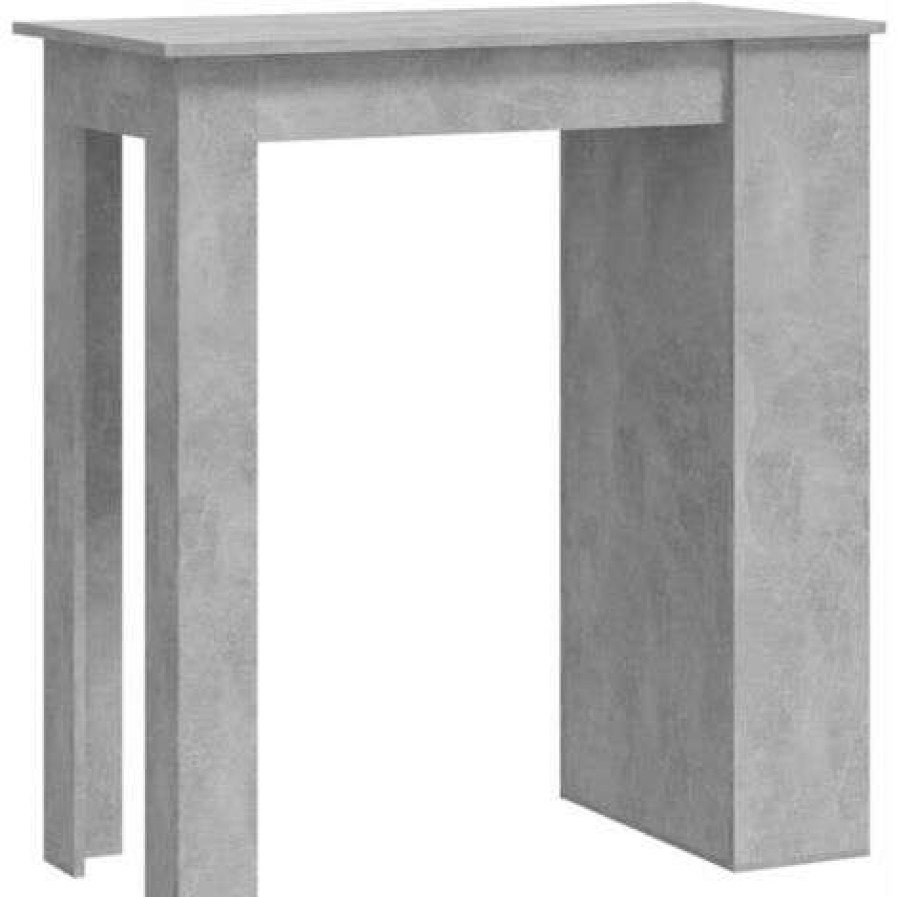 Table Haute Et Bar * | Les Meilleures Critiques De Supermarket Table De Bar A Etagere De Rangement Gris Beton 102X50X103,5 Cm