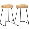 Table Haute Et Bar * | Promo Supermarket Tabourets De Bar Gavin 2 Pcs Bois De Manguier Massif Suhb-247837