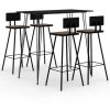 Table Haute Et Bar * | Bon Marche Asupermall Ensemble De Bar 5 Pcs Noir