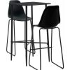 Table Haute Et Bar * | De Gros True Deal Ensemble De Bar 3 Pcs Plastique Noir