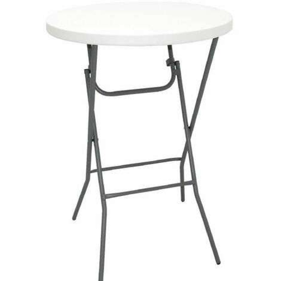 Table Haute Et Bar * | Offres Netfurniture Bazon Foldaway Tall Bar Poseur Table Blanc