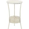 Table Haute Et Bar * | Sortie Supermarket Table De Bistro Style Vintage Ronde Metal 40 X 70 Cm Blanc