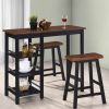 Table Haute Et Bar * | Le Moins Cher Happyshopping Assortiment De Bar 3 Pcs Mdf Noir