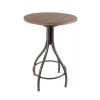 Table Haute Et Bar * | Remise M-S Table De Bar Ronde 70 92 Cm En Sapin Et Metal Oona