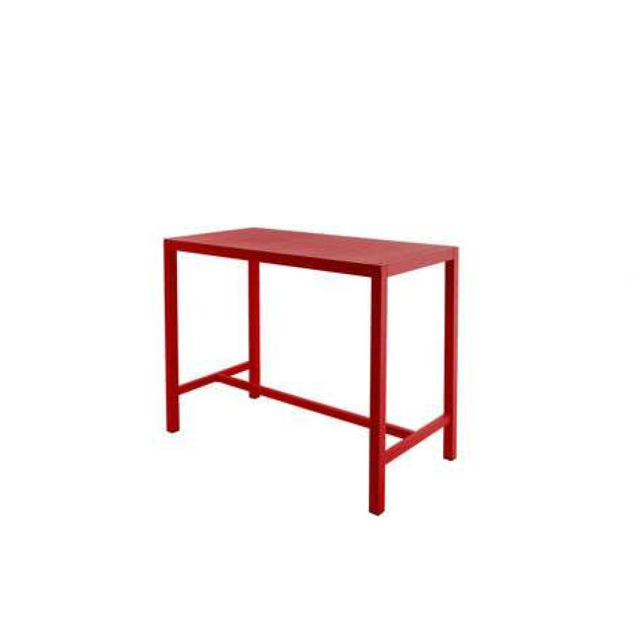 Table Haute Et Bar * | Offres Essenciel Green Table De Bar Rectangulaire En Aluminium Coloris Piment Piment