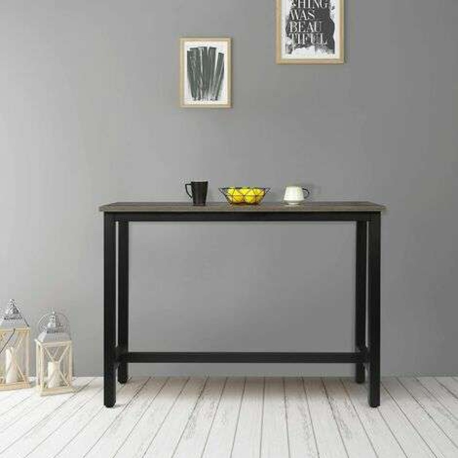 Table Haute Et Bar * | Acheter Woltu 1 X Table De Bar. Table De Bistrot. Table A Manger. Structure En Metal. Plateau En Mdf. 140X40X100 Cm. Noir+Rouille