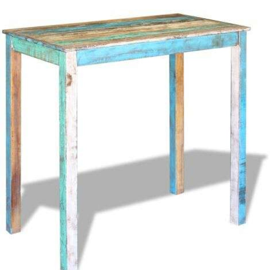 Table Haute Et Bar * | Remise True Deal Table De Bar Bois Massif De Recuperation 115X60X107 Cm