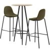 Table Haute Et Bar * | Remise Hommoo Ensemble De Bar 3 Pcs Tissu Marron Hdv21999