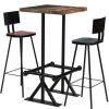 Table Haute Et Bar * | Meilleure Affaire Topdeal Mobilier De Bar 3 Pcs Bois De Recuperation Massif Multicolore