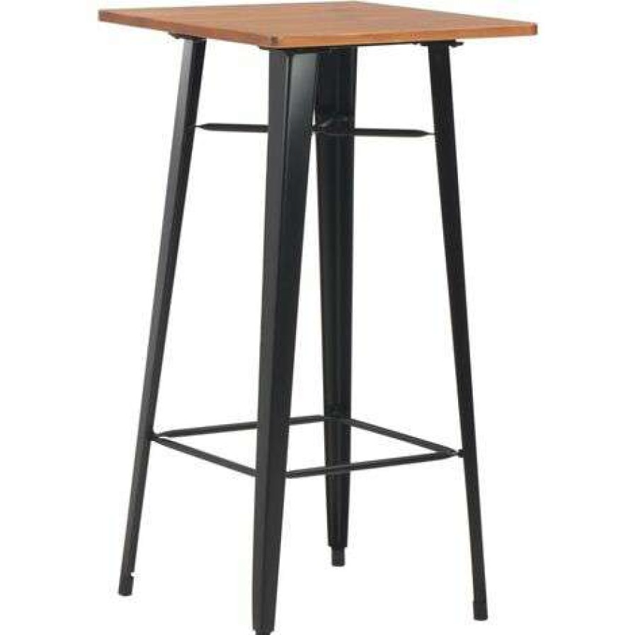 Table Haute Et Bar * | Acheter True Deal Mobilier De Bar 3 Pcs Acier Noir Et Marron