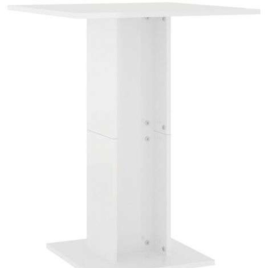 Table Haute Et Bar * | Acheter Supermarket Table De Bistro Blanc Brillant 60X60X75 Cm Agglomere