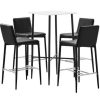 Table Haute Et Bar * | Le Moins Cher Hommoo Ensemble De Bar 5 Pcs Similicuir Noir Hdv22138