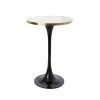 Table Haute Et Bar * | Remise M&S Table De Bar Ronde 70 100 Cm En Marbre Et Metal