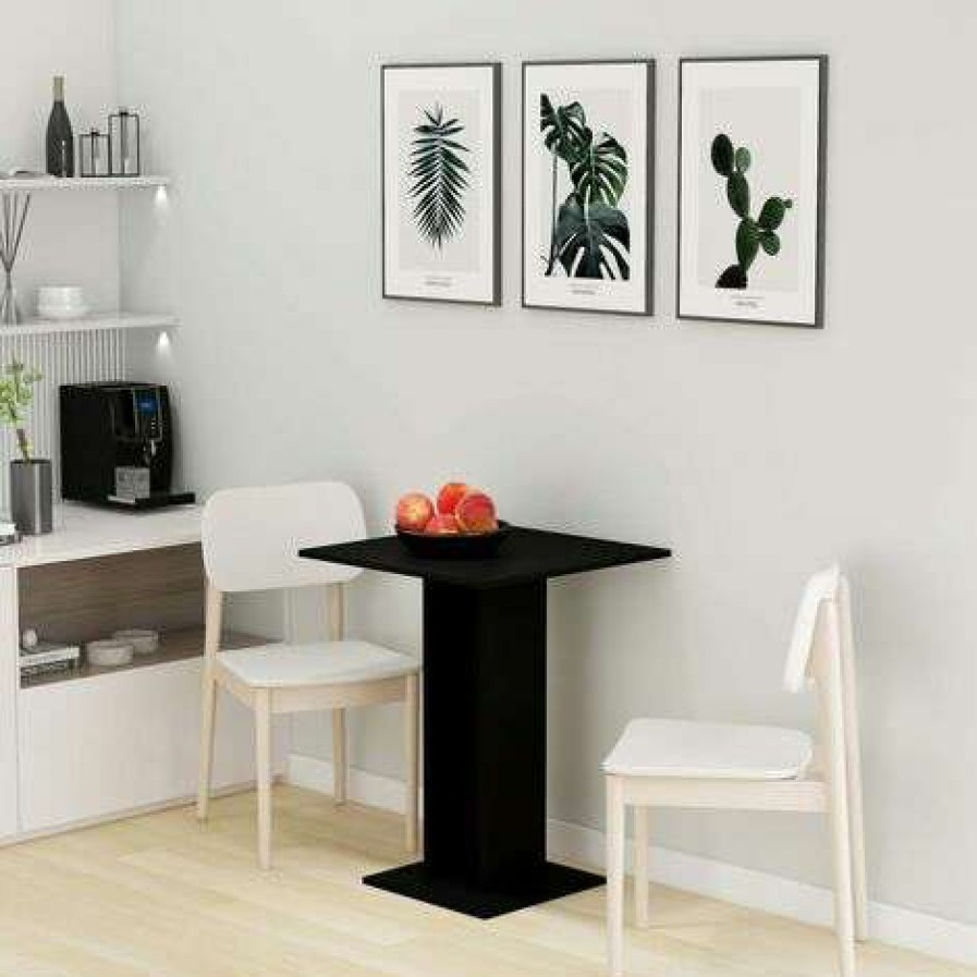 Table Haute Et Bar * | Meilleure Affaire Topdeal Table De Bistro Noir 60X60X75 Cm Agglomere Ff802103_Fr