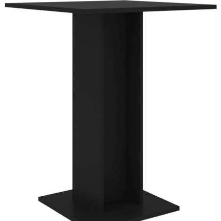 Table Haute Et Bar * | Meilleure Affaire Topdeal Table De Bistro Noir 60X60X75 Cm Agglomere Ff802103_Fr