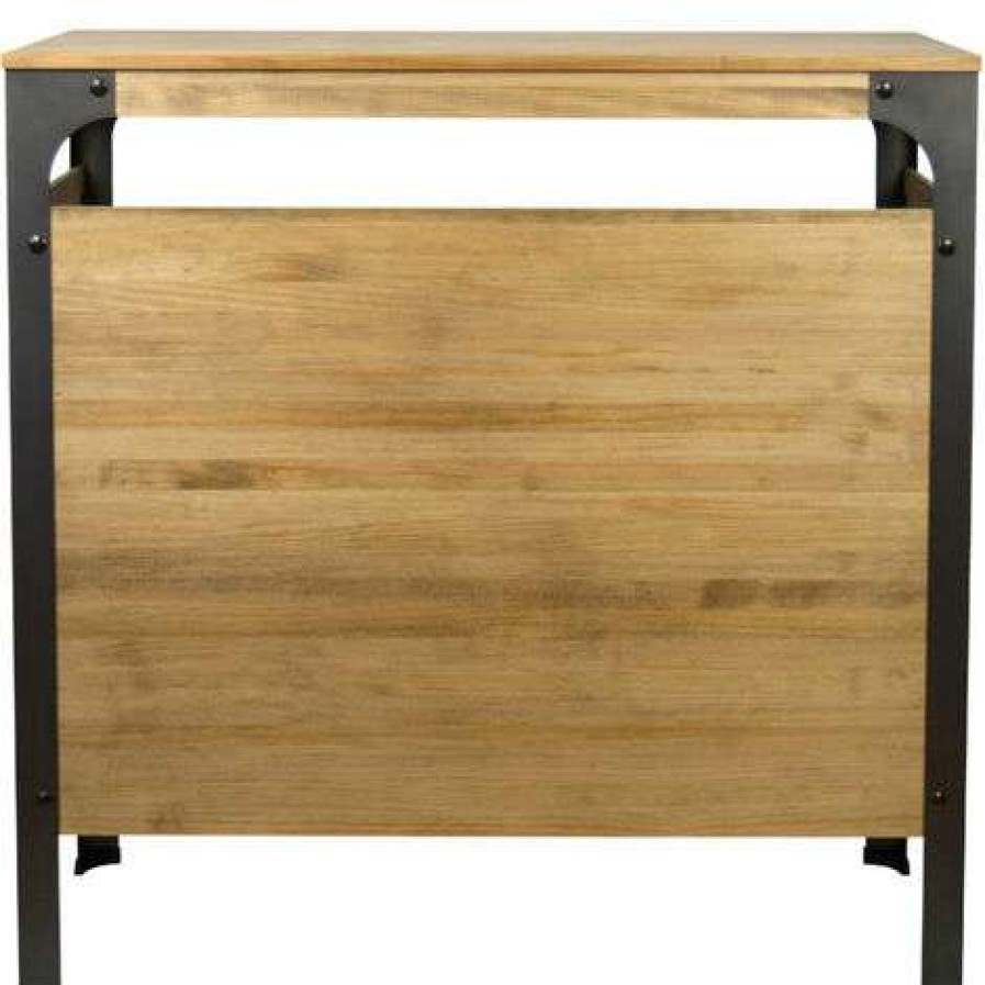 Table Haute Et Bar * | Top 10 Box Furniture Comptoir Commerce Ou Bar Bristol. Industriel Vintage 140X39X108 Cm Noir