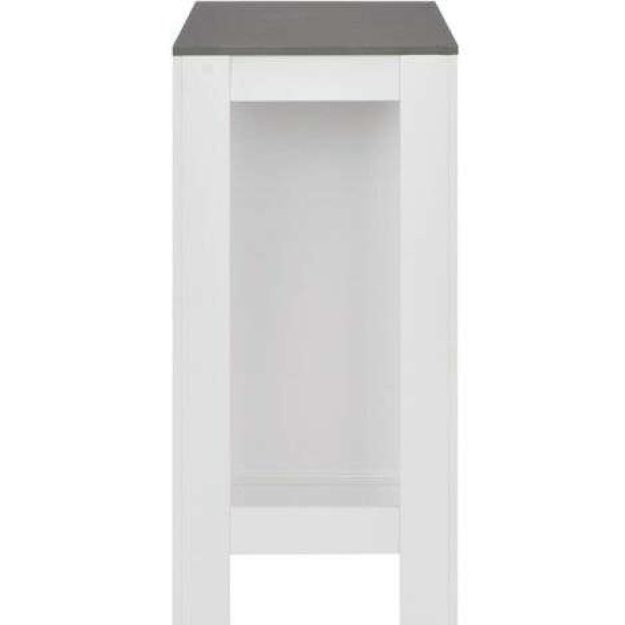 Table Haute Et Bar * | Top 10 Asupermall Table De Bar Avec Etagere Blanc 110X50X103 Cm