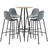 Table Haute Et Bar * | Meilleure Affaire Hommoo Ensemble De Bar 5 Pcs Tissu Gris Clair Hdv21996