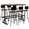 Table Haute Et Bar * | Grosses Soldes Vidaxl Mobilier De Bar 7 Pcs Bois De Recuperation Massif Brun Ensembles De Meubles De Cuisine Et De Salle A Manger Brun Brun