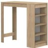 Table Haute Et Bar * | Coupon Table Bar Chili -Decor Chene 4 Niches 2 A 4 Personnes Style Contemporain -L 115 X P 50 X H 102,7 Cm-Symbiosis