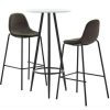 Table Haute Et Bar * | Grosses Soldes True Deal Ensemble De Bar 3 Pcs Tissu Gris Fonce