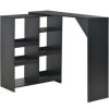 Table Haute Et Bar * | Budget Asupermall Table De Bar Avec Tablette Amovible Noir 138 X 40 X 120 Cm