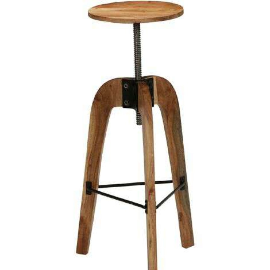 Table Haute Et Bar * | Sortie Happyshopping Chaises De Bar 2 Pcs Bois D'Acacia Solide