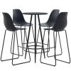 Table Haute Et Bar * | Meilleur Prix True Deal Ensemble De Bar 5 Pcs Plastique Noir