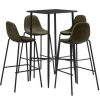 Table Haute Et Bar * | Meilleure Vente Hommoo Ensemble De Bar 5 Pcs Tissu Marron Hdv22113