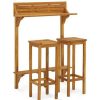 Table Haute Et Bar * | De Gros Hommoo Ensemble De Bar De Balcon 3 Pcs Bois D'Acacia Solide