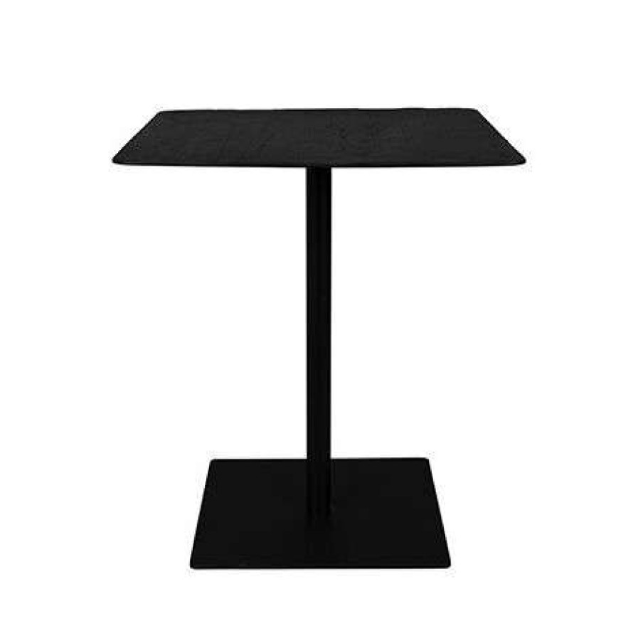 Table Haute Et Bar * | Top 10 Dutchbone Table Carree 70 75 Cm Decor Pin Noir Et Metal Braza