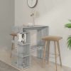 Table Haute Et Bar * | Acheter Fimei Table De Bar Et Etagere De Rangement Sonoma Gris 100X50X101,5Cm