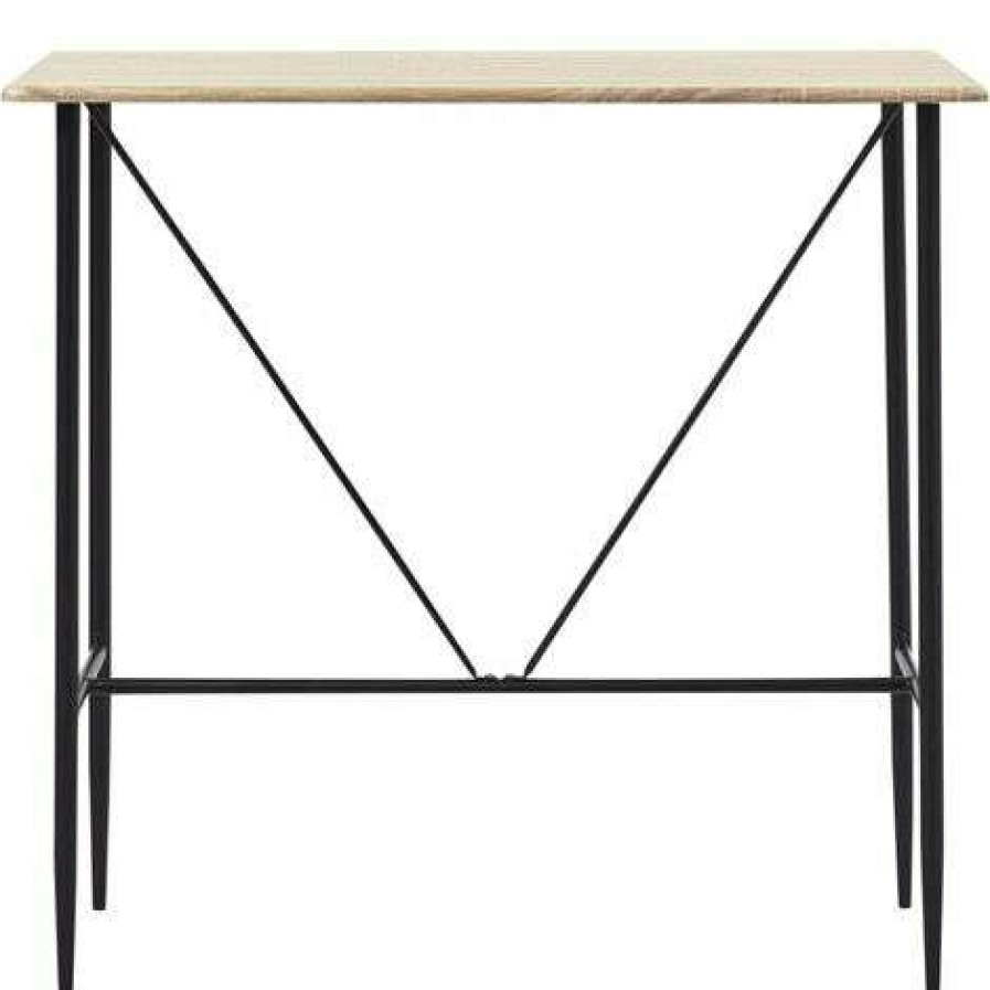 Table Haute Et Bar * | Le Moins Cher Hommoo Table De Bar Chene 120 X 60 X 110 Cm Mdf Hdv23145