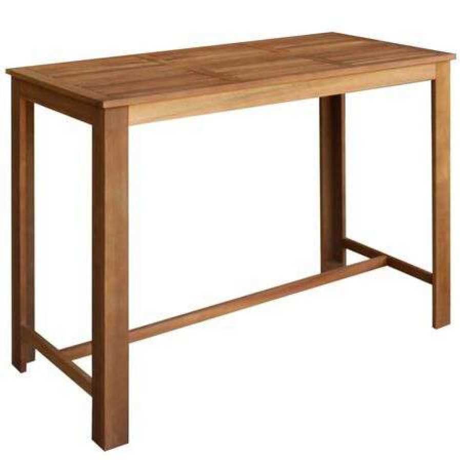 Table Haute Et Bar * | Grosses Soldes Litzee Table De Bar Bois D'Acacia Solide 150 X 70 X 105 Cm #