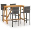 Table Haute Et Bar * | Meilleure Vente Youthup Ensemble De Bar De Jardin 5 Pcs Gris Gris