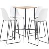 Table Haute Et Bar * | Coupon True Deal Ensemble De Bar 5 Pcs Plastique Blanc