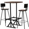 Table Haute Et Bar * | Sortie Topdeal Mobilier De Bar 3 Pcs Bois De Recuperation Massif