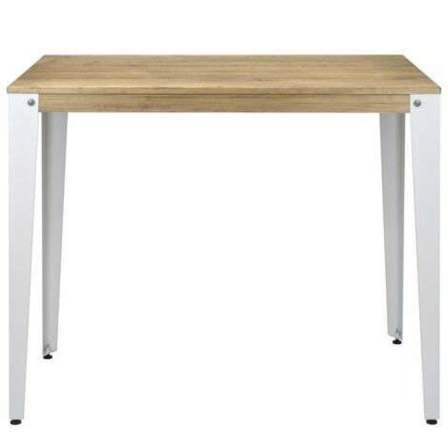 Table Haute Et Bar * | Top 10 Table Mange Debout Lunds 60X140X110Cm Blanc-Vieilli. Box Furniture Blanc