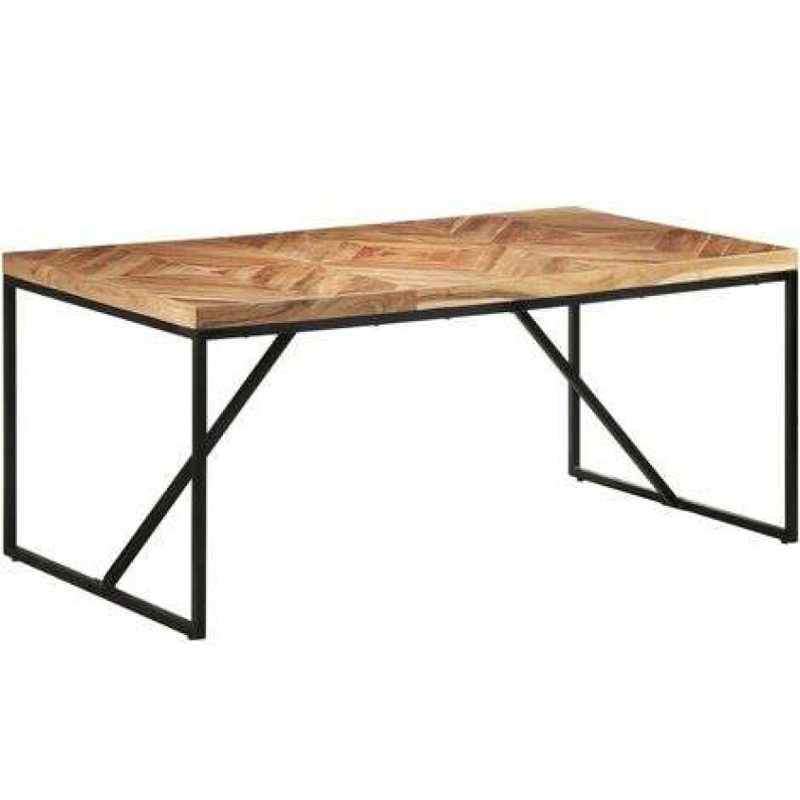 Table Haute Et Bar * | Coupon Inlife Table A Diner 180X90X76 Cm Bois Massif D'Acacia Et De Manguier