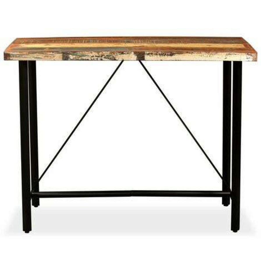 Table Haute Et Bar * | Bon Marche Hommoo Table De Bar Bois Massif De Recuperation 150 X 70 X 107 Cm Hdv11430