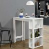 Table Haute Et Bar * | Meilleure Vente Table De Bar Danderyd 3 Etageres 120X60X106 Cm Blanc [En.Casa]