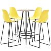 Table Haute Et Bar * | Bon Marche True Deal Ensemble De Bar 5 Pcs Plastique Jaune