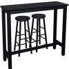 Table Haute Et Bar * | Top 10 Helloshop26 1X Table De Bar + 2 X Ensemble De Tabourets De Bar Structure En Metal Mdf Noir Metal