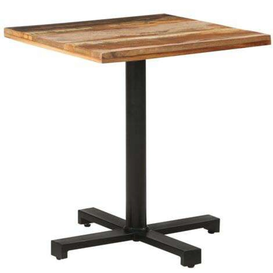 Table Haute Et Bar * | Top 10 Vidaxl Table De Bistro Carree 70X70X75 Cm Bois De Recuperation Massif Brun